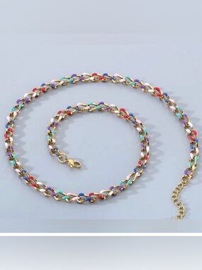Multicolor Gold Chain Necklace